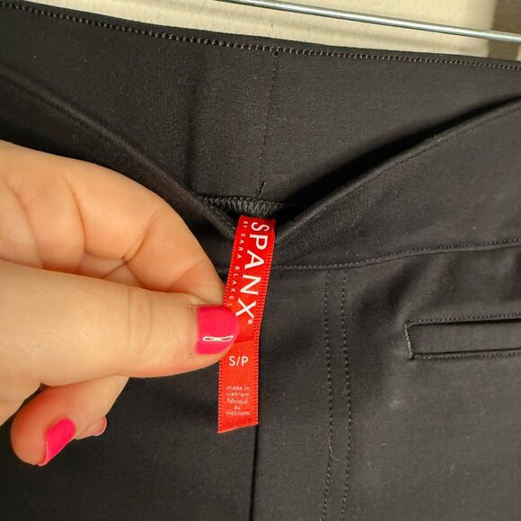 SPANX NWT $148‎ Women's Black Ponte Sequin Trim Pull On Skinny Pants S Small - Picture 5 of 8